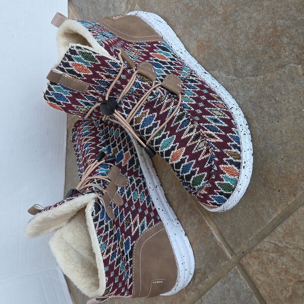 Tapestry Boho Geometric Patterned Ankle Boots/Sneakers
